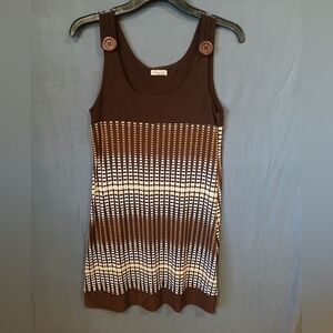 Janette Brown Sleeveless Dress Womens Medium USA Vintage